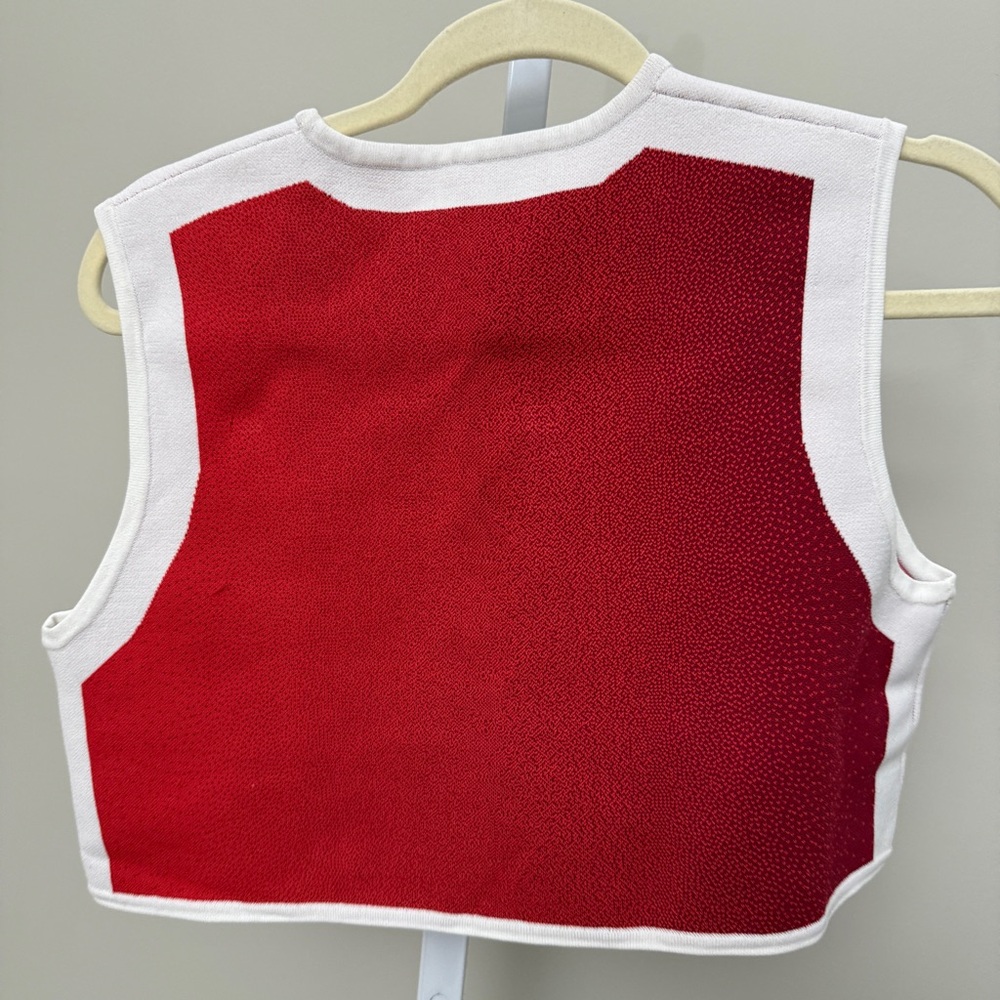 PH5 Red and White Cropped Knit Tank Top and skirt SET - Picture 5 of 9